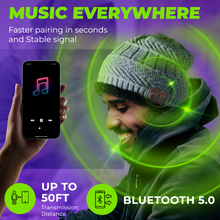 Load image into Gallery viewer, Bluetooth Beanie Wireless Hat with Scarf – Headphone Beanie Hat with Upgraded Bluetooth 5.0 - Wireless Beanie Bluetooth Hat for Women Men Teens - Warm