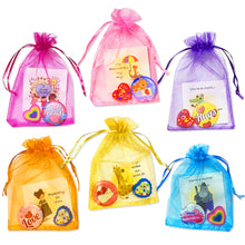 Load image into Gallery viewer, 24 Pack Valentine Day Gift Sets Kids Party Favors 99PCS Valentine Day Cards with Erasers Pins Stickers in Gift Bags for Valentine Classroom Exchange S