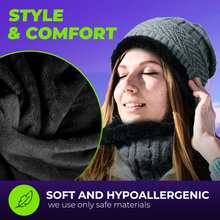 Load image into Gallery viewer, Bluetooth Beanie Wireless Hat with Scarf – Headphone Beanie Hat with Upgraded Bluetooth 5.0 - Wireless Beanie Bluetooth Hat for Women Men Teens - Warm