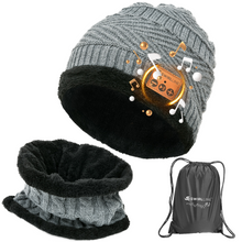 Load image into Gallery viewer, Bluetooth Beanie Wireless Hat with Scarf – Headphone Beanie Hat with Upgraded Bluetooth 5.0 - Wireless Beanie Bluetooth Hat for Women Men Teens - Warm
