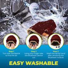 Load image into Gallery viewer, Bluetooth Beanie Wireless Hat with Scarf – Maroon Headphone Beanie Hat with Upgraded Bluetooth 5.0 - Wireless Beanie Bluetooth Hat for Women - Warm Kn
